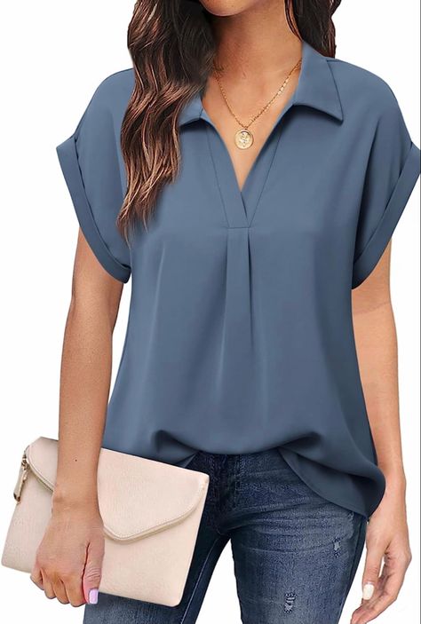 Quarter Sleeve Blouses, Knee Length Blouses, Summer Blouses For Women Casual Lightinthebox, Blouses For Women Nordstrom, Casual Solid Color Cheap Tops, V Neck Shirts Women Women's Blouses, Fall Blouses For Women Summer, Casual Tops With Shirttail Hem, Tops For Women Nordstrom