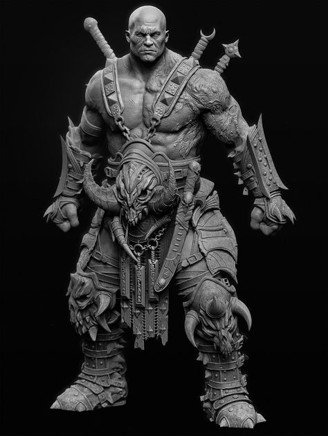 Barbarian 3D Breakdowns by by Igor Catto IGOR CATTO is a character artist from São Paulo, Brazil. In Hill Giant, Zbrush Models, Zbrush Character, Digital Sculpting, Digital Sculpture, 3d Figures, Male Character, Wireframe, 판타지 아트