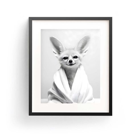 Fox Bathroom, Bathtub Art, Kids Bathroom Art, Fox Art Print, Fox Wall Art, Art Fox, Bathroom Artwork, Fennec Fox, Art Funny