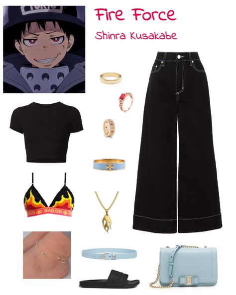 Fire Force Uniform, Fire Force Cosplay, Fire Force Shinra And Sho, Fire Force Shinra, Fire Force Excalibur, Fire Force Shinra X Obi, Shinra Kusakabe, Light Blue Top, Fire Force