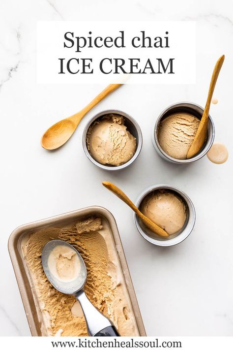 Black Tea Ice Cream, Chai Tea Ice Cream, Masala Chai Ice Cream, Ice Cream Custard Base, Churned Ice Cream Recipes, Ice Cream Custard, Chai Ice Cream, Incredible Desserts, Flourless Baking