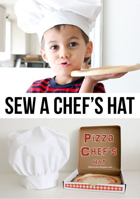 chef hat tutorial - Sewtorial                                                                                                                                                                                 More Creative Halloween Costumes Diy, Pizza Chef, Hat Sewing, Diy Pizza, Hat Diy, Hat Tutorial, Handmade Costumes, Kids Dress Up, Chef Hat