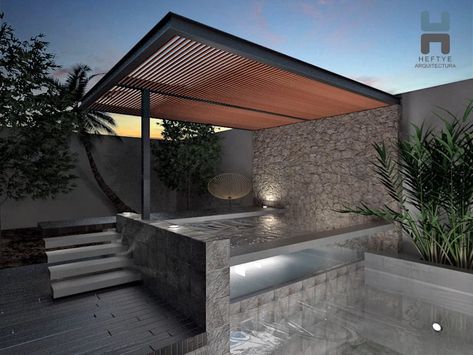 Plexus Products, Exterior Design, Hot Tub, Interior Architecture, Pergola, Dream House, Outdoor Structures, Patio, Exterior