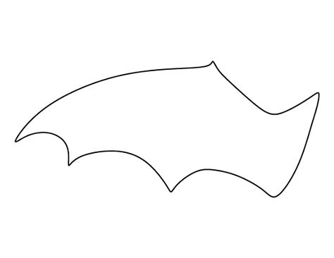 Bat wing pattern. Use the printable outline for crafts, creating stencils, scrapbooking, and more. Free PDF template to download and print at http://patternuniverse.com/download/bat-wing-pattern/ Bat Wing Template, Wing Template, Bat Wings Costume, Bat Outline, Winged Stencil, Bat Template, Coloring Crafts, Moldes Halloween, Bat Craft