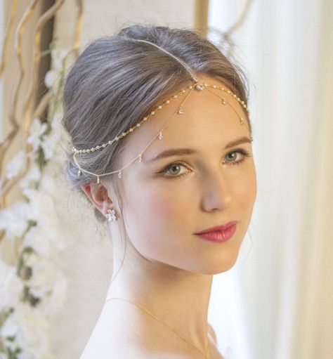 The stunning silver headpiece that will embellish your dress for any occasion. - 14K Gold over Sterling Silver - Cubic Zirconia Crystals 3 MM - Ivory Fresh Water Pearls - Lobster clasp - Custom fit sizing ITEM #H225 #pedicure #pedicure #photography Wedding Circlet, Hair Acessories, Crystal Hair Accessories, Vintage Wedding Hair, Wedding Hairstyles With Veil, Wedding Hairstyles Updo, Head Piece, Bridal Headpiece, Wedding Hair Pieces