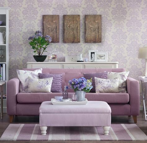 Top 10 Pantone 2014 Spring Colors....If my color scheme wasn't already set, I'd have a lavender room for sure! Lilac Living Room, Lavender Living Room, Feminine Living Room, Pastel Living Room, Purple Furniture, Lavender Room, Purple Living Room, Interior Design Per La Casa, Design Del Prodotto