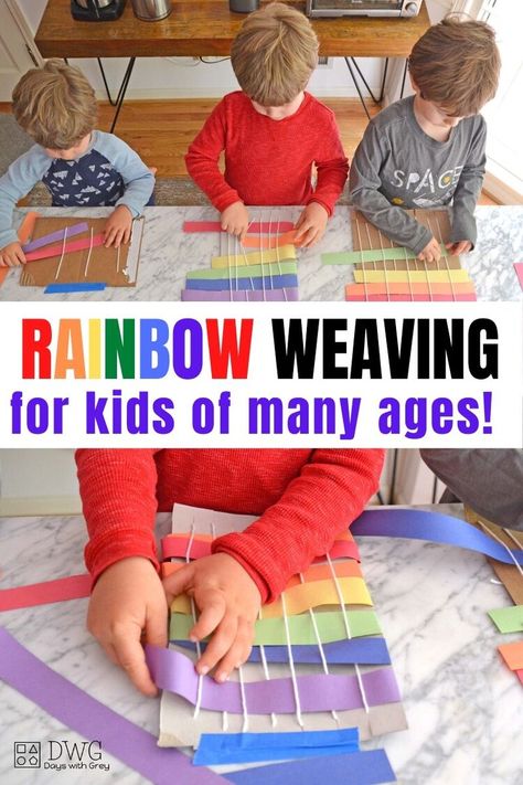 Simple Rainbow Weaving for Kids Rainbow Weaving, Rainbow Activity, Cardboard Loom, Rainbow Activities, Weaving For Kids, Creative Curriculum, Summer Crafts For Kids, Paper Weaving, Rainbow Paper