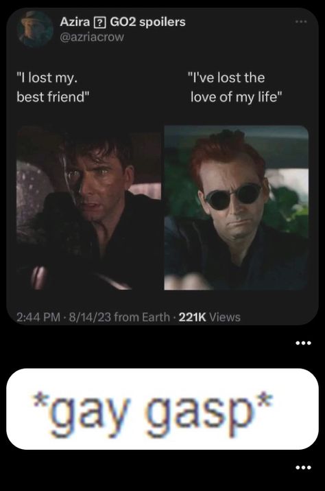 Good Omens Good Omen Comics, Ineffable Husbands Kiss, Ineffable Beaurocracy, Good Omens Quotes, Ineffable Wives, Ineffable Bureaucracy, Good Omens Ineffable Husbands, Good Omens Book, I Forgive You