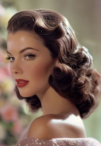 Hair Styles 1930 Vintage Hairstyles, 1952 Hairstyles, Vintage Modern Hairstyles, 1950 Wedding Hairstyles, 40s Bridal Hair, 1920 Bridal Hair, 1950s Bombshell Hair, Soft Vintage Curls, Short Curly Vintage Hairstyles