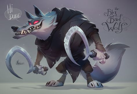 ArtStation - Big Bad Wolf Wolf Stylized, Wolf Concept Art, Wolf Character Design, Wolf Concept, Hungry Wolf, Wolf Cartoon, Wolf 3d, Cartoon Wolf, Wolf Character