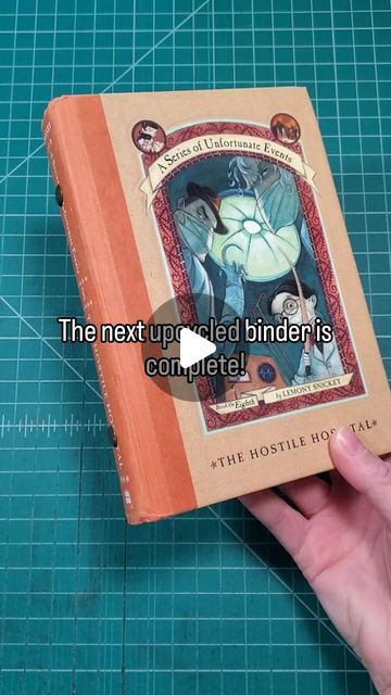 Lacy Stoneburner | Bookbinder on Instagram: "This custom upcycled binder is finished and on its way to its new home! I have really enjoyed turning old books into binders and I spend a few minutes each day looking at my bookshelf of books to be upcycled, thinking about which ones might be good candidates for a transformation.   What do you think - would you like to see more books turned into binders?  #bookbinding #upcycling #binders" Binder Covers Diy, Diy Dvd, Diy Binder, My Bookshelf, Book Cover Diy, A Series Of Unfortunate Events, Binder Covers, Book Binding, Old Books