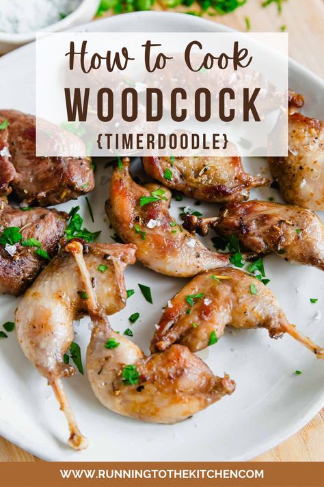 Woodcock is a wild game delicacy with dark red breasts and light, candy-like leg meat. This recipe lets the flavor of the bird shine with a simple and quick pan sear. Main Entree Recipes, Game Meat, Recipes Learn, Game Recipes, Wild Game Recipes, Shrimp Dishes, Butter Oil, Cooking Guide, Wild Game