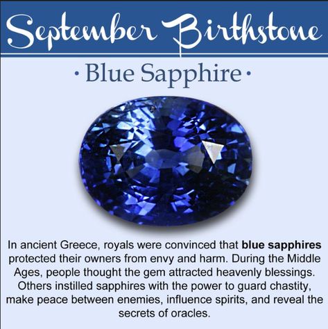 September Birthstone of the Month- Blue Sapphire Zodiac Birthstones, Birthstones Meanings, Genealogy Ideas, Birth Stones Chart, Birth Stones, Witch Herbs, Droplet Earrings, September Birthstone Rings, Gemstone Collection