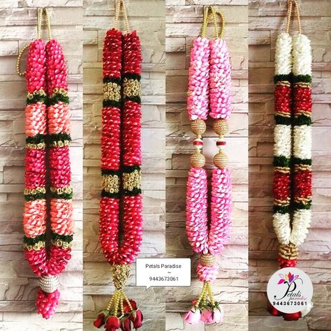 Petal Paradise, Gandhi Market - Florists in Trichy Bridal Garland, White Wedding Garland, Wedding Rose Petals, Rose Mala For Wedding, Traditional White Mala For Puja, Marriage Flower Mala, White Flower Mala For Wedding, White Hand-strung Mala For Festivals, Wedding Mala Rose