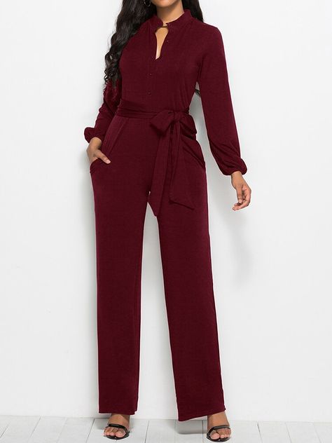 Spandex Jumpsuit, Long Pant Jumpsuit, Jumpsuit Casual, Womens Jumpsuits, England Fashion, Plus Size Jumpsuit, Long Sleeve Jumpsuit, Trending Fashion, Wine Colored