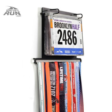 BibFOLIO® Plus Race Bib and Medal Display Race Medal Holder, Sport Medal, Sports Medal Display, Race Medals, Medal Rack, Race Medal, Running Medals, Race Bibs, Sports Medals