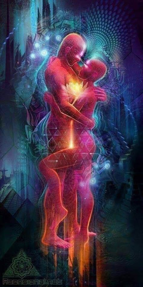 Twin Flame Art, Flame Art, Twin Souls, Psy Art, Twin Flame Love, Soul Connection, Shiva Shakti, Visionary Art, Spiritual Art