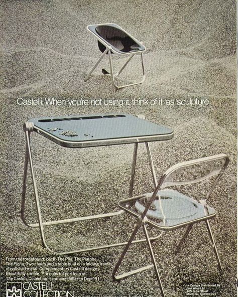 Plia Chair, Furniture Advertising, 1970s House, Giancarlo Piretti, Vintage Photo Prints, Foldable Furniture, Joe Colombo, German Kitchen, Folding Desk