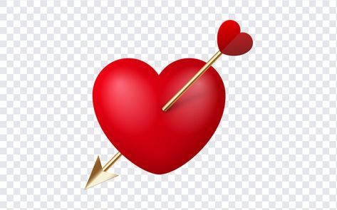 Heart with Cupid Arrow PNG Arrow Through Heart, Sparkle Png, Arrow Png, Cupid Arrow, Arrow Heart, Corner Borders, Valentine Picture, Heart Clipart, Cupids Arrow