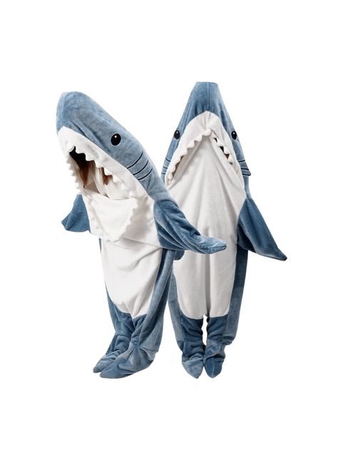 Adults' Wearable Shark Blanket | SHEIN USA Shark Clothes, Shark Bedding, Shark Sleeping Bag, Shark Onesie, Shark Blanket, Cute Animal Quotes, Shark Hoodie, Cute Shark, Shark Week