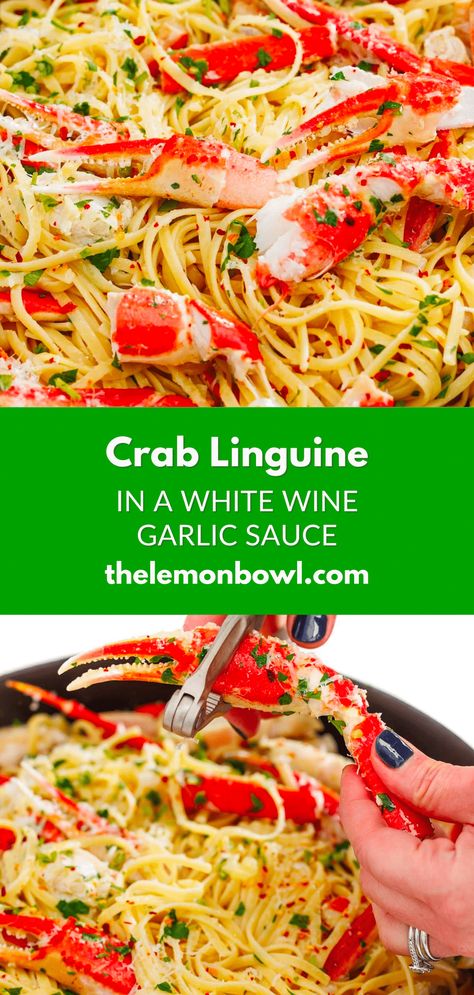 Manly Recipes, Seafood Pasta White Wine, Crab Linguine, Crab Legs Recipe, Snow Crab Legs, Seafood Dinner Recipes, Crab Pasta, Snow Crab, Red Sauce Pasta