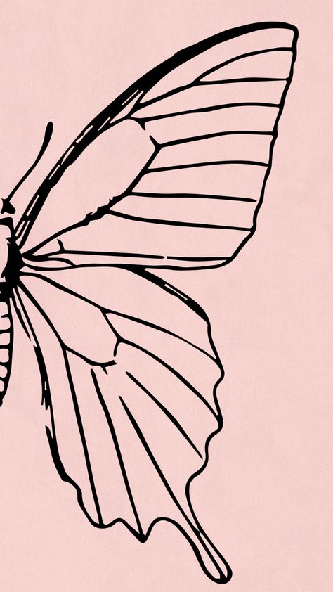 Butterfly Wing Pattern Drawing, Poster Design Butterfly, Butterfly Drawing Pattern, Wall Painting Ideas Butterfly, Butterfly Wallpaper Drawing, Butterfly Effect Aesthetic, Butterfly Aesthetic Drawing, Butterfly Drawing Aesthetic, Butterfly Drawing Outline