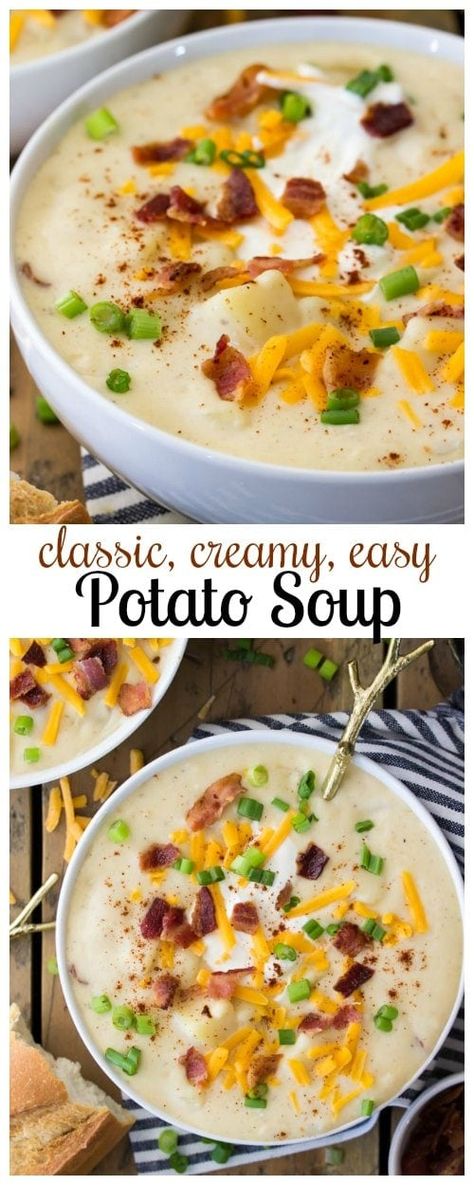 Ultimate Potato Soup Recipe, Creamy Potato Soup Recipe, Best Potato Soup, Potato Soup Easy, Creamy Potato Soup, Crock Pot Recipes, Potato Soup Recipe, Creamy Potato, Soup Dinner