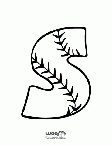 Printable Baseball Alphabet Letters | Woo! Jr. Kids Activities Letter S Craft, Letter S Crafts, Letters To Print, Baseball Coloring Pages, Alphabet Letters To Print, Printable Baseball, Baseball Letters, Softball Crafts, Initial Pillow