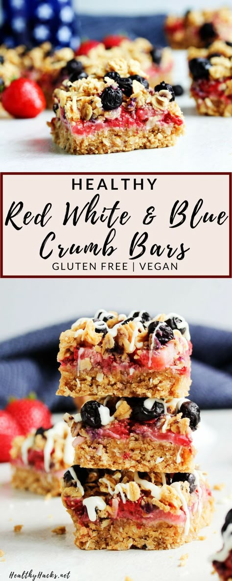 Heart Healthy Desserts, Blueberry Crumb Bars, Recipe For A Crowd, Healthy Dessert Recipes Easy, Crumb Bars, Healthy Afternoon Snacks, Healthy Vegan Desserts, 4th Of July Desserts, Desserts For A Crowd