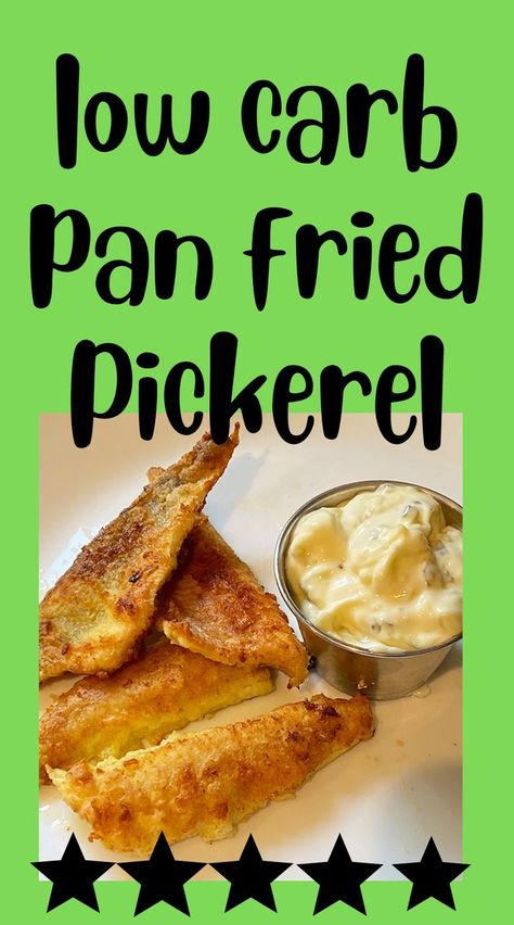 easy to follow recipe to make pan-fried pickerel (or other fish) and our homemade tartar sauce. Fried Pickerel Recipe, Pickerel Recipes, Low Carb Crab Cakes, Fried Fish Recipe, Pan Fried Fish, Homemade Tartar Sauce, Fried Fish Recipes, Easy Seafood Recipes, Tartar Sauce