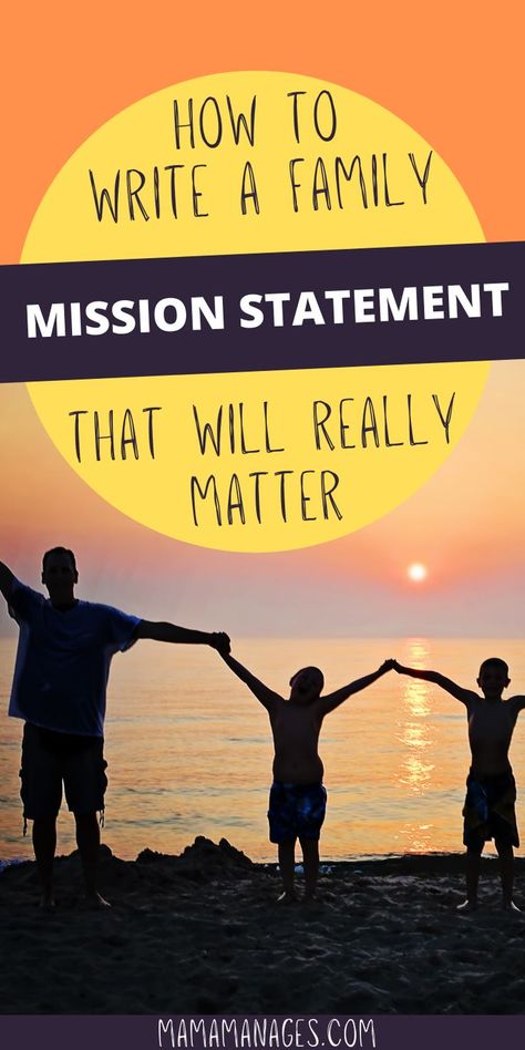 Some family mission statements don't make that big of a difference. But with the write process in place, and by being intentional with your planning, you can write a family mission statement that will make a big difference in your family life. Here's how to get started! Bonus material about family vision, values, and goals! Family Mission Statement Ideas, Family Bonding Pictures, Family Manifesto, Family Creed, Family Mission Statement, Family Vision, Mission Statement Examples, Family Meetings, Family Mission Statements