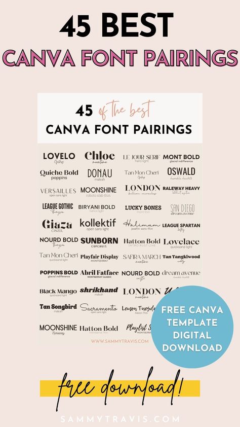 Free Font Pairings, Best Font Pairings, Best Fonts For Logos, Best Cursive Fonts, Romantic Script Fonts, Font Aesthetic, Best Sans Serif Fonts, Best Serif Fonts, Canva Tutorials