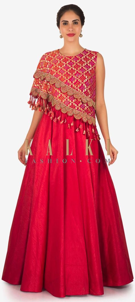 Pink Party Wear Dress, Pink Anarkali Gown, Wedding Dresses Pink, Indowestern Gowns, Pink Anarkali, Bandhani Dress, Gown Gold, Rani Pink, Pink Gown