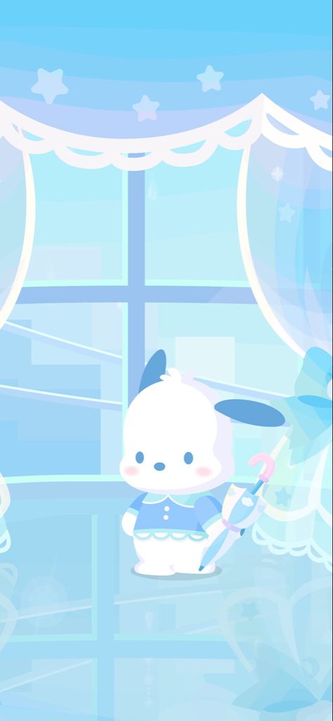 Blue Sanrio Background, Blue Sanrio Aesthetic, Sanrio Wallpaper Blue, Blue Pochacco Wallpaper, Blue Sanrio Wallpaper, Pochacco Wallpaper Blue, Kawaii Blue Wallpaper, Blue Kawaii Wallpaper, Blue Hello Kitty Wallpaper