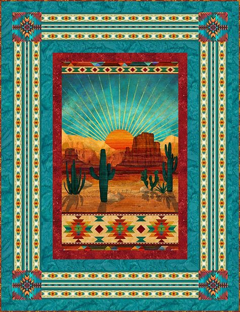 Western Sunrise, Amazing Grace Hymn, Kokopelli Art, Desert Pattern, Bird Quilts, Southwest Quilts, Cat Quilt Patterns, Desert Sunrise, Native American Paintings