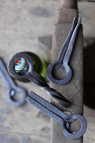 Blacksmith Bottle Opener, Blacksmith Projects Ideas, Forging Projects, Coal Forge, Wicked Costumes, Blacksmith Projects, Product Shoot, Corkscrews, Forging Metal