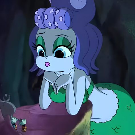 Cala Maria Cuphead Show, Cala Maria Pfp, Cuphead Mermaid, Cala Maria Icon, Cala Maria Fanart, Cuphead Show Icons, Cala Maria Cuphead, Maria Cuphead, Creepy Icons