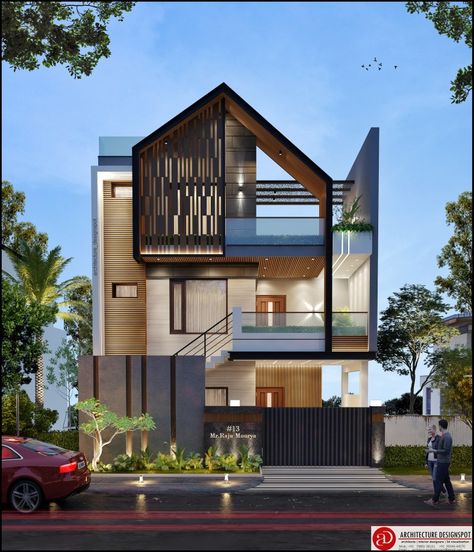 #elevation #frontelevation #modern #exterior #3dview #facade #design #homedeaign #luxuryhomes #luxury #dreamhouse #interior # Tropical Arch, Modern Elevation Design, 3d Front Elevation, Elevation Ideas, Modern Elevation, Hut House, Japandi Design, Elevation Design, Architecture Design Concept