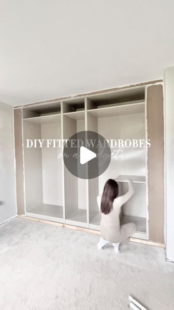 Gemma Markland on Instagram: "These DIY fitted wardrobes have been getting so much love on my page recently I just wanted to repost with a reminder that there are more videos on my page breaking down exactly what we did here and what this cost! 🙌🏼" Ikea Fitted Wardrobe Ideas, Bedroom Fitted Wardrobe Ideas, Ikea Fitted Wardrobes, Diy Fitted Wardrobes, Cheap Wardrobes, Fitted Wardrobes Bedroom, Closet Layout, Fitted Wardrobes, Diy House Projects