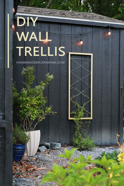 Diy Wall Trellis, Makeshift Wall, Trellis Diy, Trellis Wall, Wall Trellis, Diy Trellis, Wall Diy, Beautiful Outdoor Spaces, Yard Project