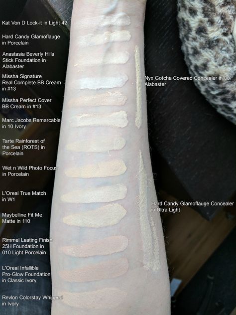 awesome pale foundation swatches Foundation For Pale Skin, Pale Olive Skin, Pale Foundation, Pale Skin Makeup, Foundation Swatches, Olive Skin, Affordable Makeup, Best Skincare Products, Foundation Shades