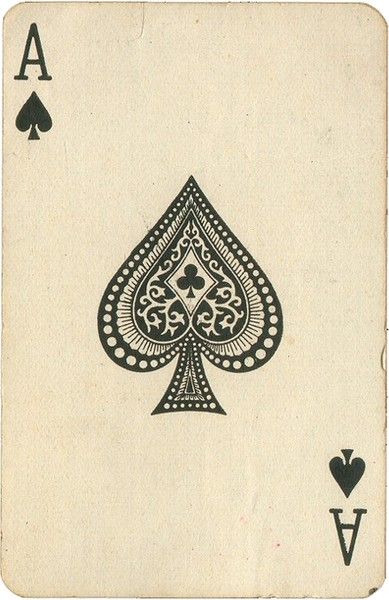 Buy a deck of vintage cards. Use them as decoration for dorm walls. So doing that. Ace Of Spades Tattoo, Printable Playing Cards, Spade Tattoo, Drawing Heart, A Playing Card, Ace Card, Geniale Tattoos, Paper Journal, Gambling Tattoo