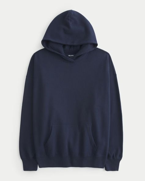 Women's Hollister Feel Good Fleece Oversized Cozy Hoodie | Women's Tops | HollisterCo.com Hollister Clothes, Navy Blue Hoodie, Navy Blue Sweatshirt, Real Christmas, Hollister Hoodie, Navy Hoodie, Matching Sweatshirts, Hoodie Women, Corsets And Bustiers