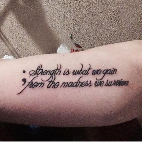 My tattoo ; semicolon ❤️ Stitch 626, Tattoo Quotes For Men, Tattoo Quotes About Strength, Dragons Tattoo, Tattoos Pinterest, Good Tattoo Quotes, Meaningful Tattoo Quotes, Music Girl, Semicolon Tattoo