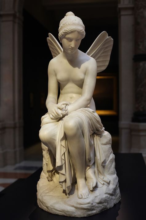 Psyche Goddess, Greek Goddess Statue, Greek Mythology Statue, Italian Sculpture, Eros And Psyche, Italian Sculptors, Shine The Light, San Michele, Goddess Statue