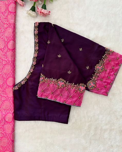 Mugurtham Blouse Aari Work, Daily Use Blouse Designs, Simple Blouse Aari Work, Simple Hand Work Blouse Designs Thread Work, Simple Work Blouses, Simple Work Blouse Designs Latest, Simple Handwork Blouse Design, Simple Hand Work Blouse Designs, Blouse Hand Design