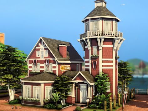 The Sims Resource - Old Lighthouse Lighthouse Sims 4, Sims 4 Brindleton Bay Builds, Brindleton Bay House Sims 4, Brindleton Bay Sims 4, Sims 4 Brindleton Bay House, Sims 4 Coastal House, Sims 4 Community Lots Ideas, Sims 4 Brindleton Bay, Sims 4 Witch House