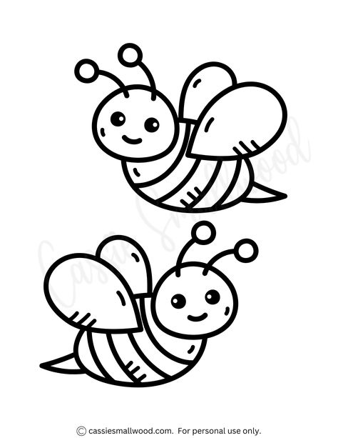 2 bees preschool coloring page free printable pdf Bee Colouring Picture, Bumble Bee Free Printables, Bees Template Free Printables, Cute Bee Coloring Pages, Black And White Bee Drawing, Bumble Bee Coloring Page Free Printable, Bee Coloring Sheet, Honey Crafts Preschool, Honey Bee Coloring Pages