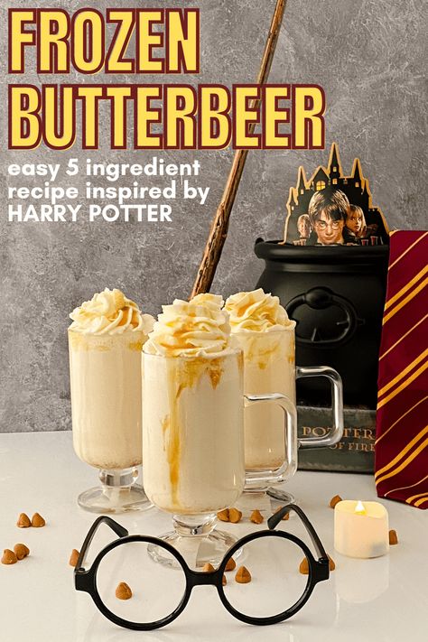 Butter Beer Drink Recipe, Harry Potter Butter Beer Fudge, Hogwarts Butter Beer Recipe, Butterbeer Milkshake Recipe, Harry Potter Milkshake, Unofficial Harry Potter Cookbook Recipes, Butterbeer Recipe Frozen, Cold Butterbeer Recipe, Butterbeer Snacks