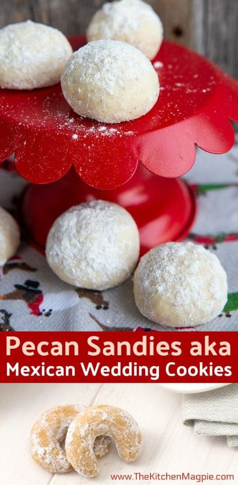 Mexican Wedding Cake Cookies, Pecan Sandies Cookies, Mexican Wedding Cakes, Sandies Cookies, Mexican Wedding Cookies Recipes, Russian Tea Cookies, Holiday Deserts, Wedding Cookies Recipe, Pecan Snowball Cookies